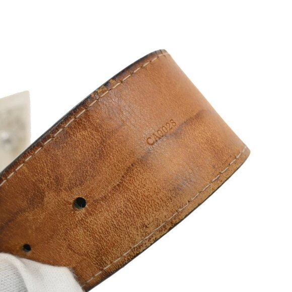 LOUIS VUITTON Logo Ceinture Jeans Belt Leather Black Silver M6812 Spain 67FB829 - Picture 14 of 16